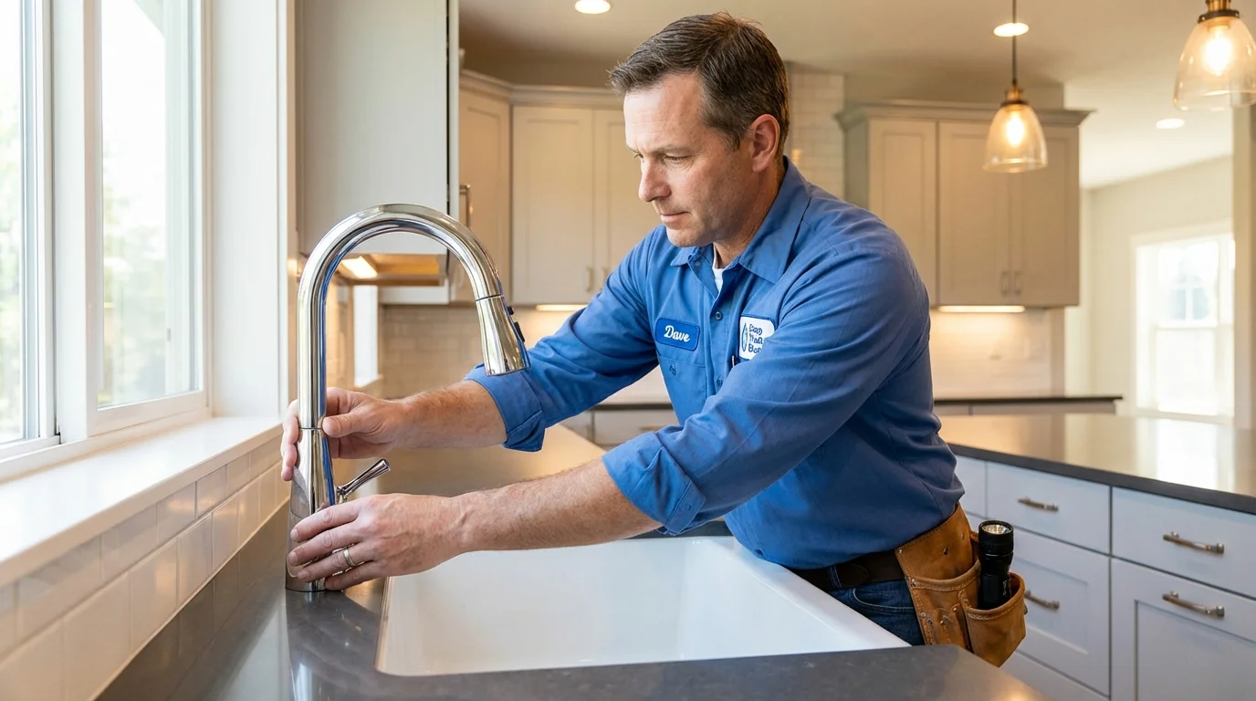 Kitchen faucet installation by Johns Plumbing LLC in Granite City